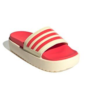 New! Size: 8 Women Adidas Adilette Platform Slides Vanilla Semi Lucid Red JP5676